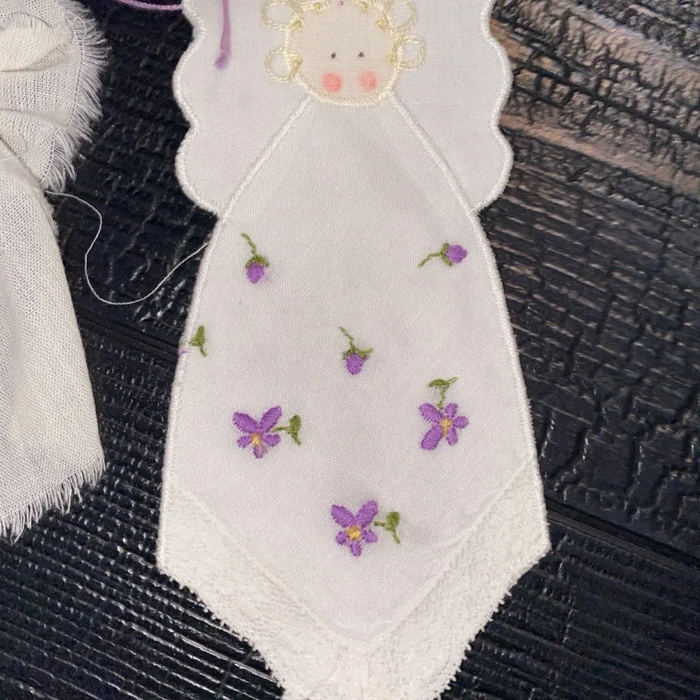 Vintage Handmade Handcrafted Handkerchief Christmas‎ Angel Ornaments (2)
